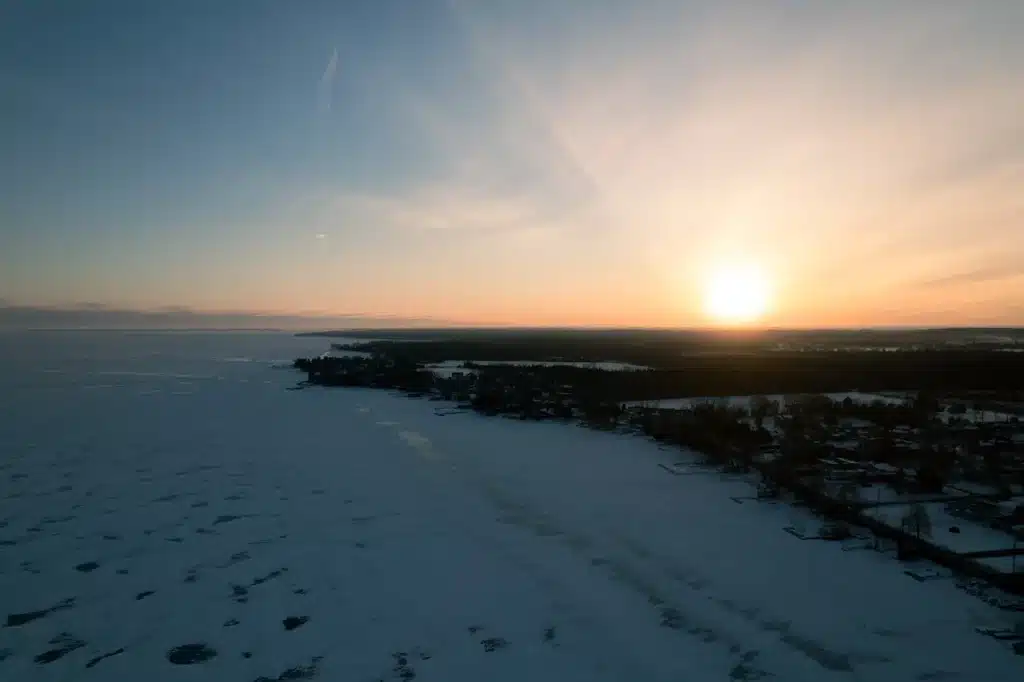 view of a frozen lake