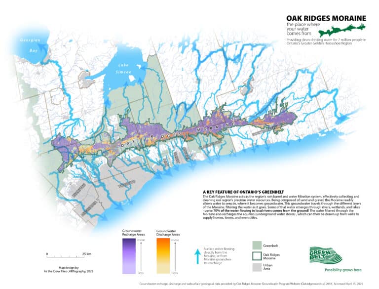 Feature map of the Oak Ridges Moraine.