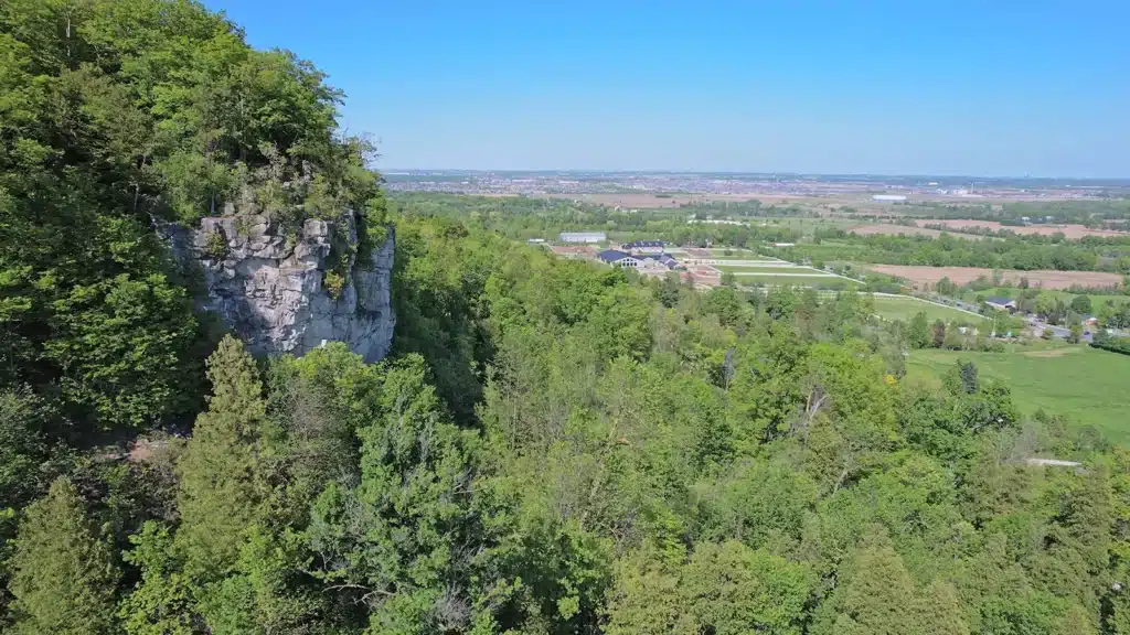 a view of a rock formation in the greenbelt