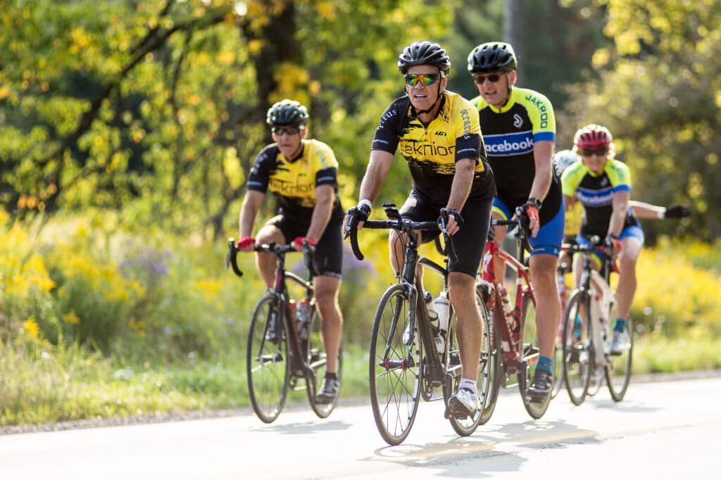 Cyclists on the Tour de Headwaters