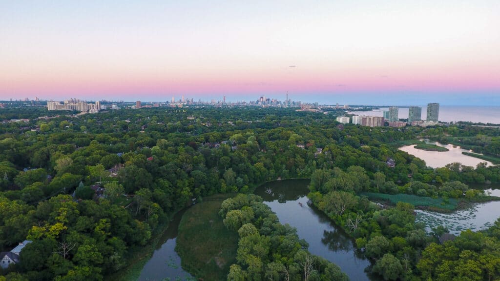 Aerial view of the humber river
