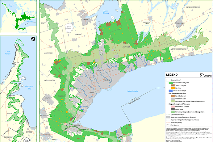2017 Greenbelt Plan Settlements Map Thumbnail
